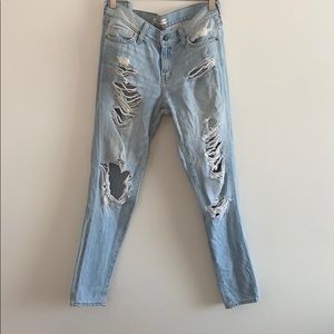 Abercrombie & Fitch Light Wash Ripped Jeans